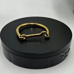 Stainless Steel Gold Plated Horseshoe Cuff Bangle Bracelet equestrian-inspired